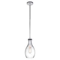 Everly 1-LT Pendant with Clear Glass