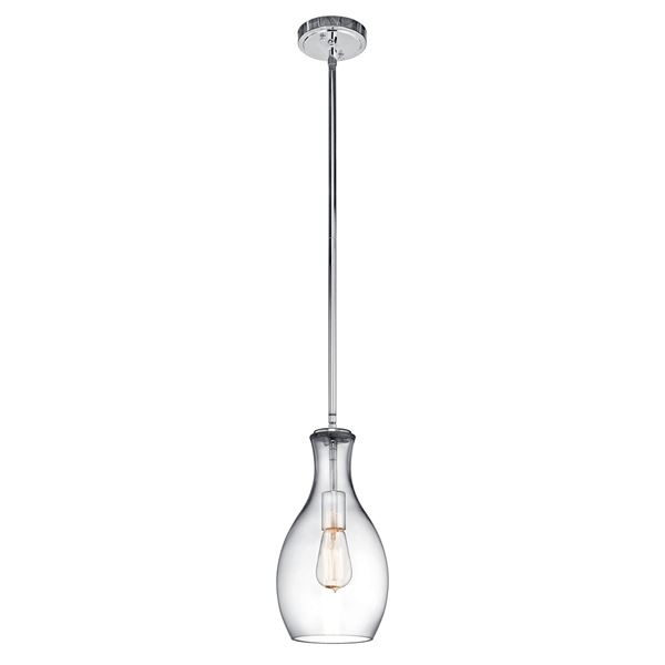 Everly 1-LT Pendant with Clear Glass