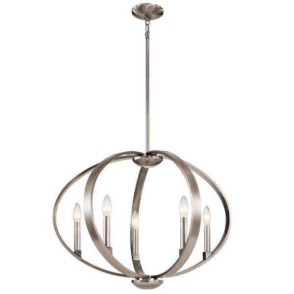 Sea Gull Lighting Transitional Driscoll 25 1/4and 17 3/4 Satin Bronze  Finish 5 Light Chandelier 