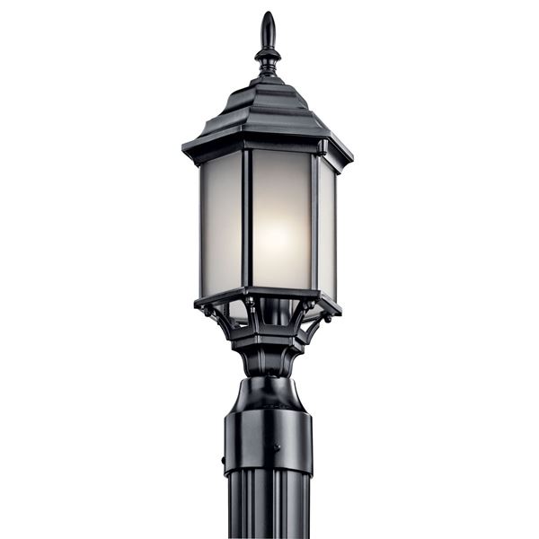 Chesapeake 1-LT Post Light Satin Etched Glass