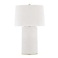 Hudson Valley Borneo 1-LT Table Lamp - Aged Brass/White - L1376-AGB/WH