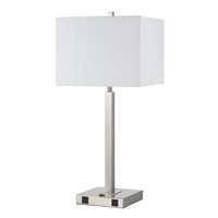 Cal Lighting Metal Lamp with 2 Outlets - Brushed Steel - LA-8028NS-1-BS