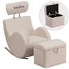 Personalized HERCULES Series Beige Fabric Rocking Chair