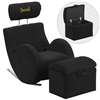 Personalized HERCULES Series Black Fabric Rocking Chair