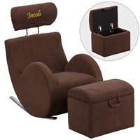 Personalized HERCULES Series Brown Fabric Rocking Chair