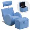 Personalized HERCULES Series Light Blue Fabric Rocking Chair