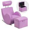Personalized HERCULES Series Lavender Fabric Rocking Chair