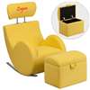 Personalized HERCULES Series Yellow Fabric Rocking Chair