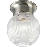 1-LT Glass Globe 6-3/8" Close-to-Ceiling