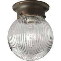 1-LT Glass Globe 6-3/8" Close-to-Ceiling