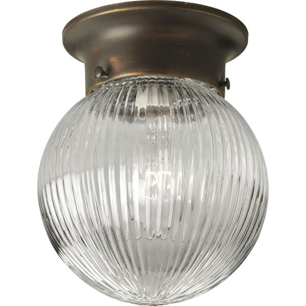 1-LT Glass Globe 6-3/8" Close-to-Ceiling