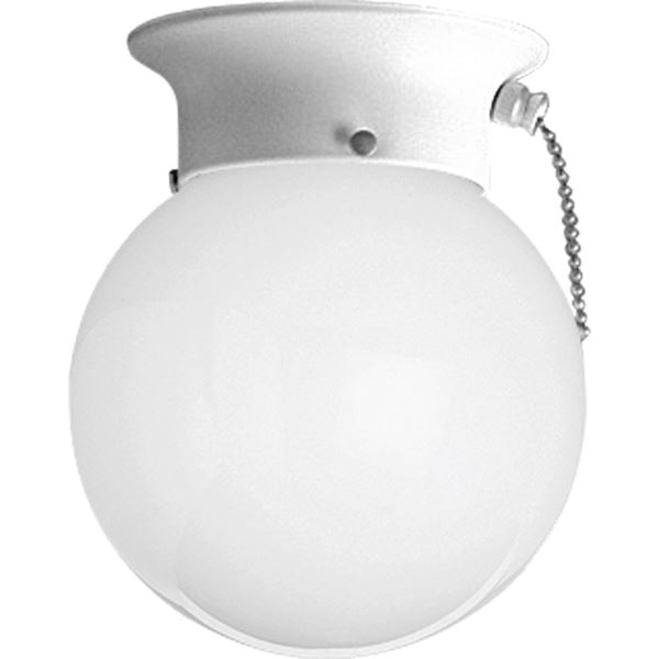 1-LT Glass Globe 6" Close-to-Ceiling