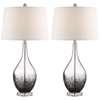 Table Lamp - Ash Grey Glass And Crystal