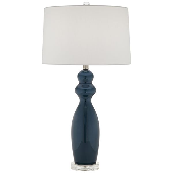 Table Lamp - 30" Blue Luster Glass Lamp
