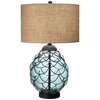 Table Lamp - Blown Glass In Metal Cage