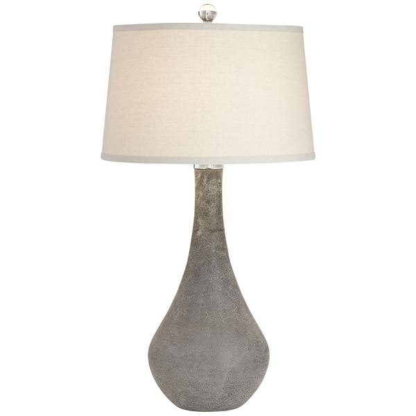 Table Lamp - Dark Ash Grey Glass Lamp