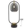 Table Lamp - Hanging Glass Dome With Usb Port