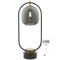 Pacific Coast Saint Mila Table Lamp - Hanging Glass Dome With Usb Port - 9P676