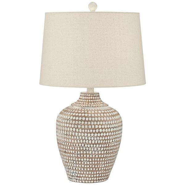 Table Lamp - Poly Hammered Faux Wood Look