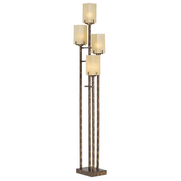 Floor Lamp - 4 LT Uplight Metal & Glass