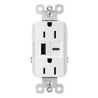 Legrand Radiant Ultra-Fast USB Type-A/C Outlet - White - R26USBAC6W