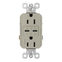 Legrand Radiant Ultra-Fast USB Type-C/C Outlet - Nickel - R26USBPDNICC6