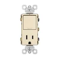 Legrand Radiant Single Pole/3-Way Switch + 15A TR Outlet - Light Almond - RCD38TRLA
