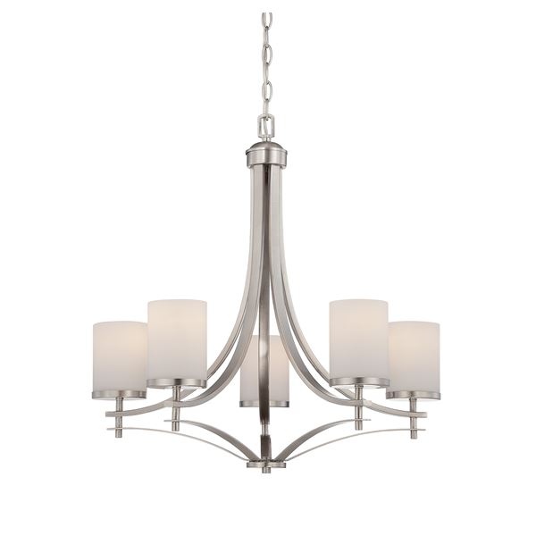 Colton 5-LT Satin Nickel Chandelier