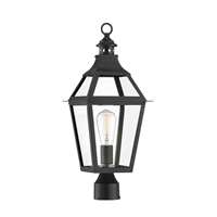 Jackson Black W/Gold Highlights 1-LT Outdoor Post Lantern