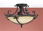 Murray Feiss King's Table 2-Light Indoor Semi-Flush Mount in Black Finish - SF229BK