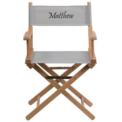 Personalized Standard Height Directors Chair in Gray
