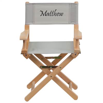 Personalized Kid Size Directors Chair in Gray