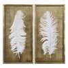 Uttermost White Feathers Gold Shadow Box Set Of 2