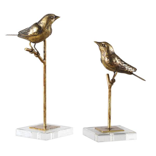 Uttermost Passerines Bird Sculptures Set Of 2