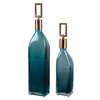 Uttermost Annabella Teal Glass Bottles Set Of 2