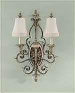 Murray Feiss English Palace 2-Light Wall/Bath Light in British Bronze/Gilded Imperial Silver Finish - WB1302BRB/GIS