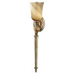 Murray Feiss Elizabetta 1-Light Sconce in Cafe Au Lait Glass / Aged Silver Leaf Finish - WB1539CAG/AGS
