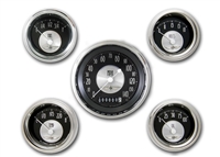 All American Tradition 5 GAUGE SET (3 3/8" SPEEDO & 4- 2 1/8" GAUGES fuel 240-33ohm)