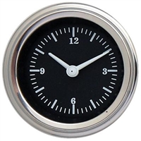 Classic Instruments Hot Rod 2 1/8" Clock Gauge with Stainless Low Step Bezel Flat Glass Lens