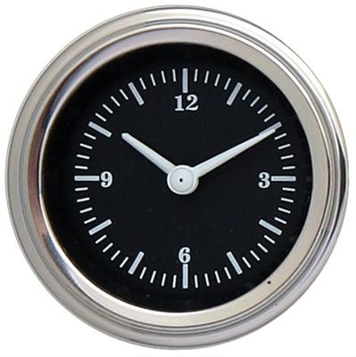 Classic Instruments Hot Rod 2 1/8" Clock Gauge with Stainless Low Step Bezel Flat Glass Lens