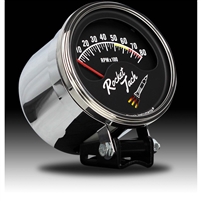 classic instruments 8k tach i3 3/8 inch diameter. black face, low step bezel, glass lens