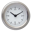 classic instruments white hot series clock gauge white face with black lettering black needles stainless low step bezel with flat glas
