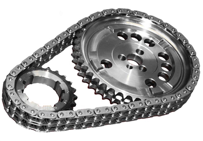 ROL-CS10015 Rollmaster - Timing Chain Set - Double Roller - LS2 Tall Deck 3 Bolt 4X Cam Reluctor - Red Series