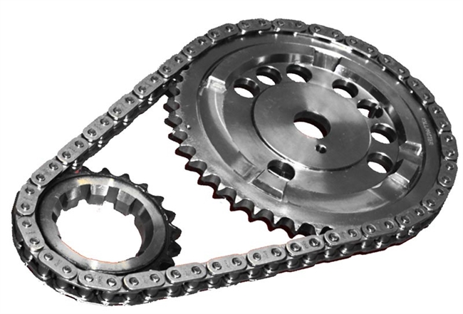 ROL-CS1197 Rollmaster - Timing Chain Set - Single Roller - SBC GEN4 - 1 Bolt 4X Cam Reluctor - Red Series