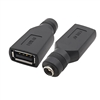 Connector Adapter - Regular USB Type-A Female Socket - 5.5mm x 2.1mm Female Barrel Socket