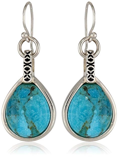 Barse Silhouette Sterling Silver Turquoise-Drop Earrings