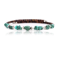 Authentic Navajo Native American Natural Turquoise Adjustable Wrap Bracelet