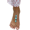 Sandistore 1PC Barefoot Sandal Foot Jewelry Turquoise Beads Beaded Stretch Anklet Chain