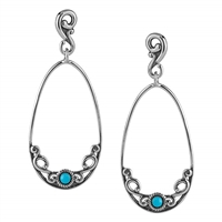 CP Sterling Silver & Sleeping Beauty Turquoise Teardrop Earrings - CP Sleeping Beauty Collection