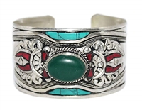 Turquoise Bracelet Jade Bracelet Tibetan Bracelet, Silver Bracelet, Cuff Bracelet BB418